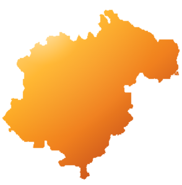 Silueta de la provincia de Teruel iluminada por el eclipse